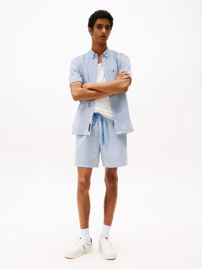 TOMMY JEANS Heren Broeken Tjm Seersucker Stp Beach Short Lichtblauw - Foto 9