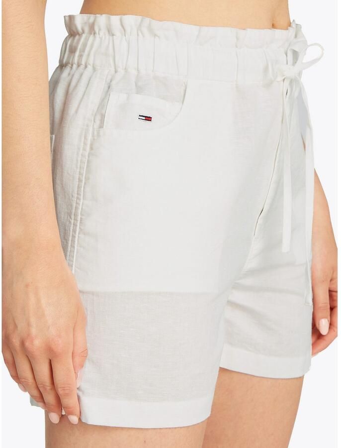 Tommy Jeans Regular fit korte paperbagbroek van een mix van katoen en linnen - Foto 3