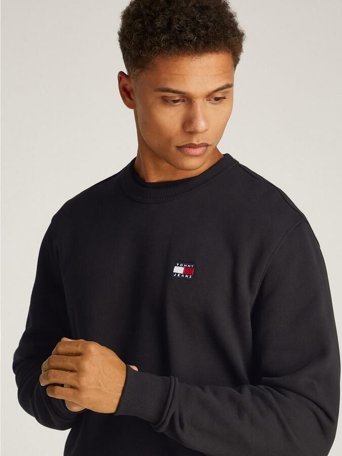 Tommy Jeans Zwarte Logo Katoenen Sweatshirt Black Heren - Foto 2