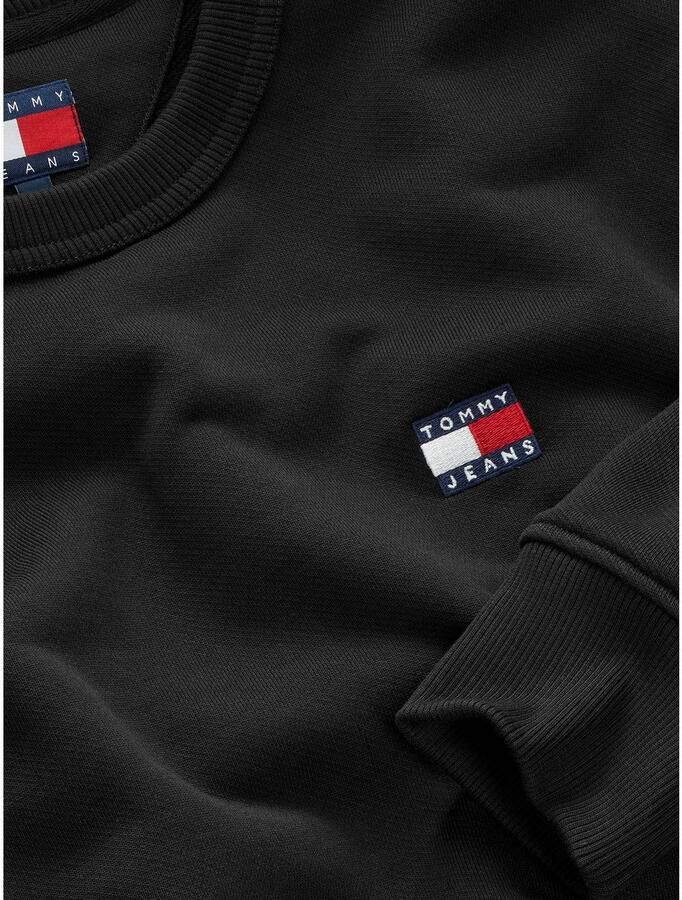 Tommy Jeans Zwarte Logo Katoenen Sweatshirt Black Heren