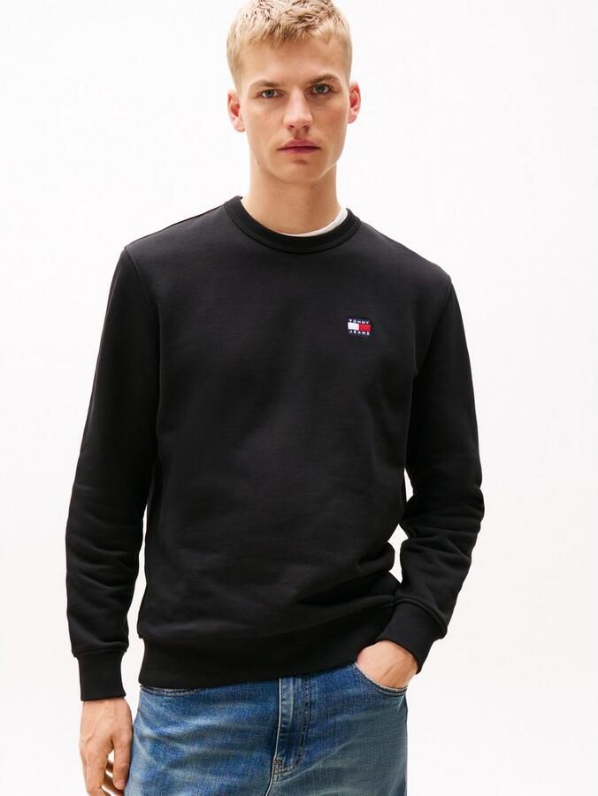 Tommy Jeans Zwarte Logo Katoenen Sweatshirt Black Heren - Foto 5