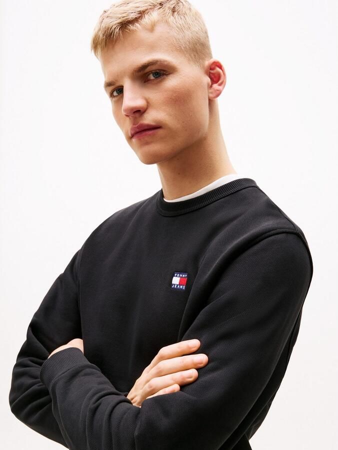 Tommy Jeans Zwarte Logo Katoenen Sweatshirt Black Heren - Foto 8
