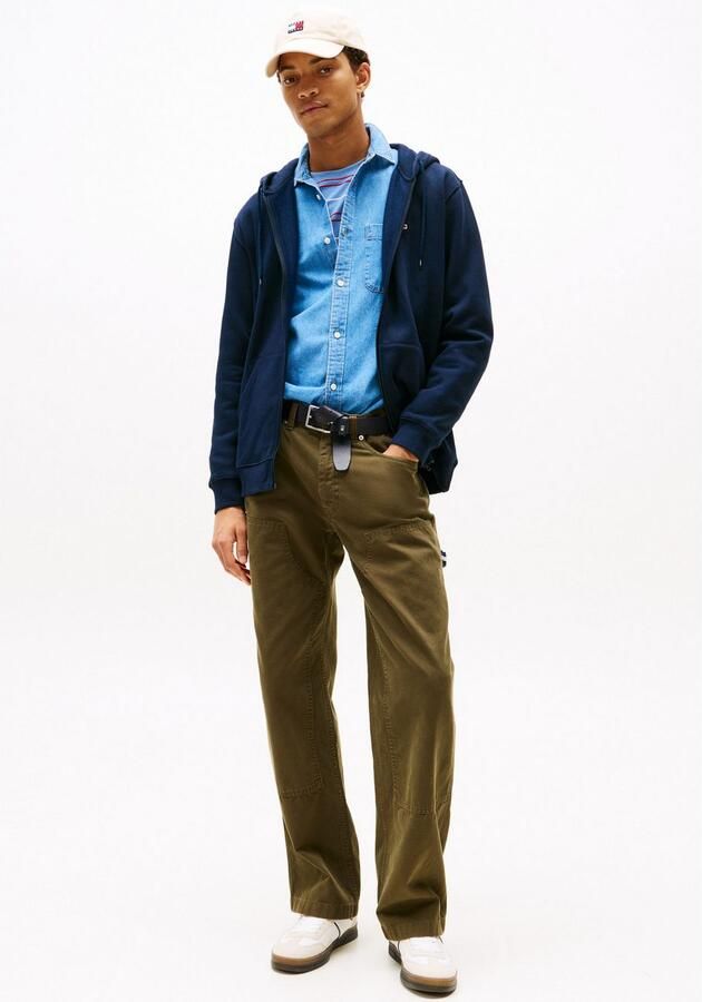 TOMMY JEANS Sweatshirt TJM REG S FLAG ZIP FLEECE THRU met geborduurd merklogo op borsthoogte - Foto 5