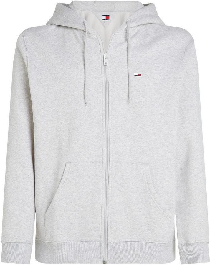 TOMMY JEANS Sweatshirt TJM REG S FLAG ZIP FLEECE THRU met geborduurd merklogo op borsthoogte