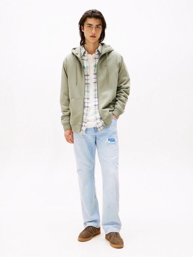 TOMMY JEANS Sweatshirt TJM REG S FLAG ZIP FLEECE THRU met geborduurd merklogo op borsthoogte - Foto 3