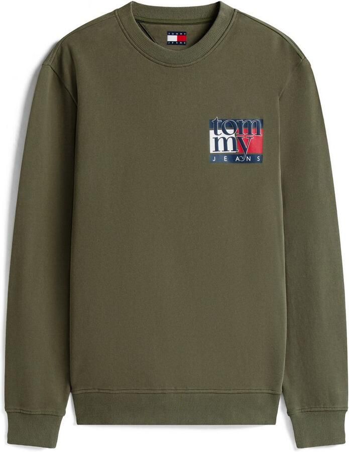 TOMMY JEANS Sweatshirt TJM RWB FLAG Ronde hals regular fit print ribboorden