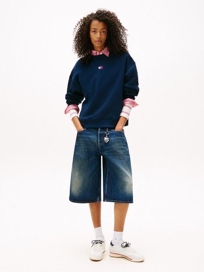 TOMMY JEANS Sweatshirt TJW BXY BADGE met drop-shoulder design en logo aan de voorkant