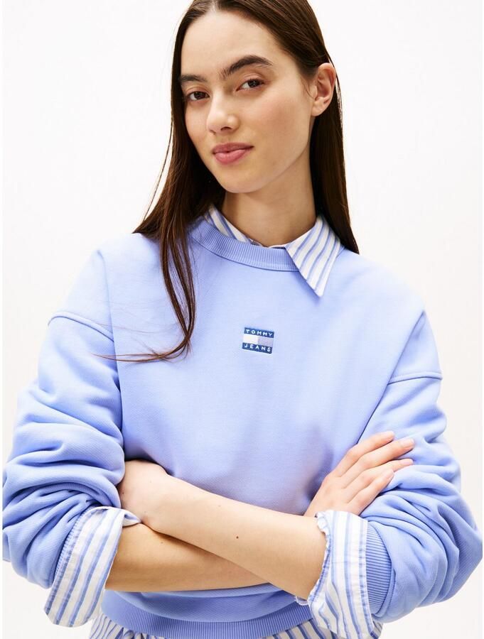 TOMMY JEANS Sweatshirt TJW BXY BADGE met drop-shoulder design en logo aan de voorkant