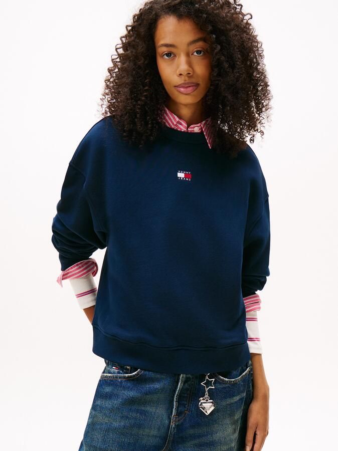 TOMMY JEANS Sweatshirt TJW BXY BADGE met drop-shoulder design en logo aan de voorkant - Foto 3