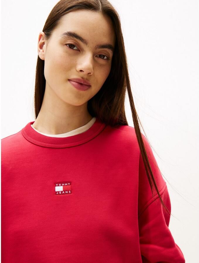 TOMMY JEANS Sweatshirt TJW BXY BADGE met drop-shoulder design en logo aan de voorkant - Foto 4