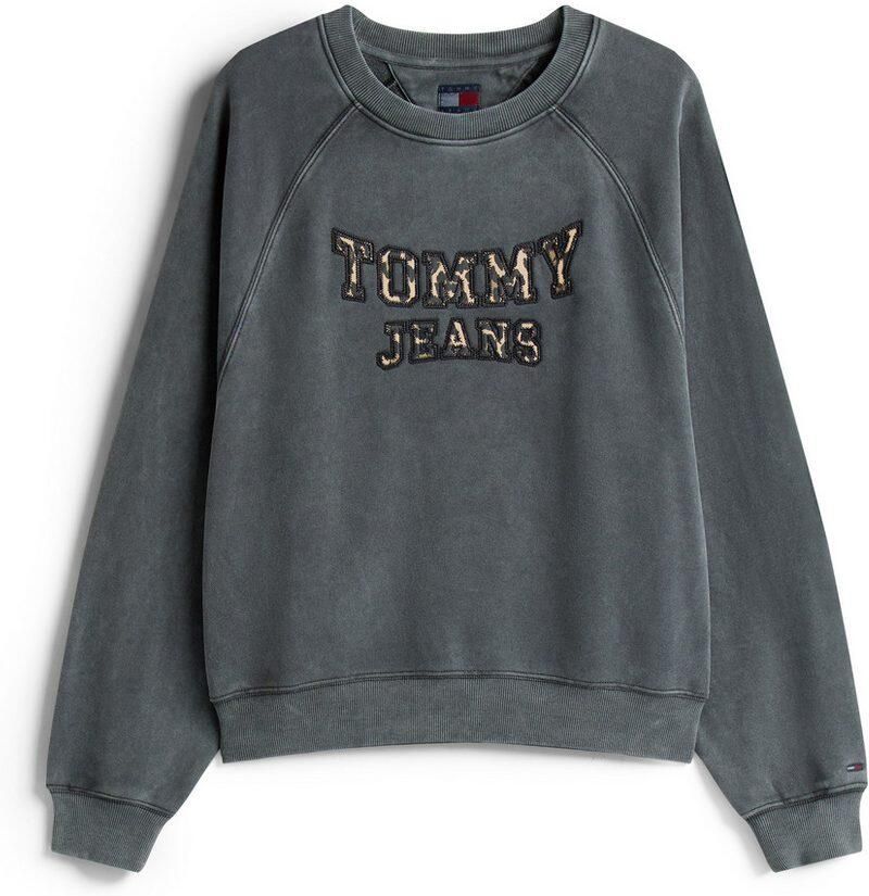 TOMMY JEANS Sweatshirt TJW BXY LEOPARD VARSITY CREW
