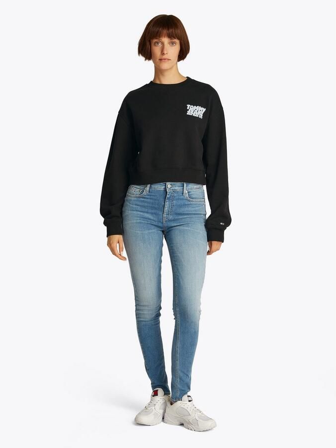 TOMMY JEANS Sweatshirt TJW RLX CRP TJ BUBBLE CREW met grote logoprint op de rug - Foto 4