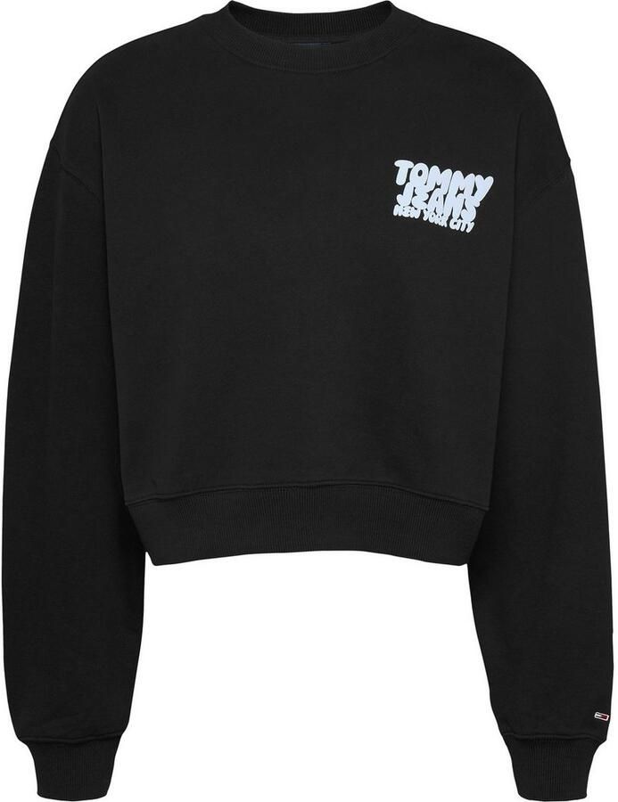 TOMMY JEANS Sweatshirt TJW RLX CRP TJ BUBBLE CREW met grote logoprint op de rug
