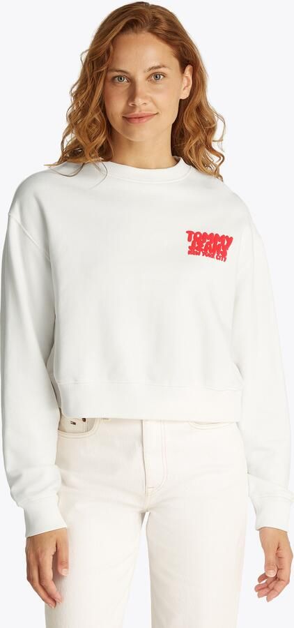 TOMMY JEANS Sweatshirt TJW RLX CRP TJ BUBBLE CREW met grote logoprint op de rug - Foto 7