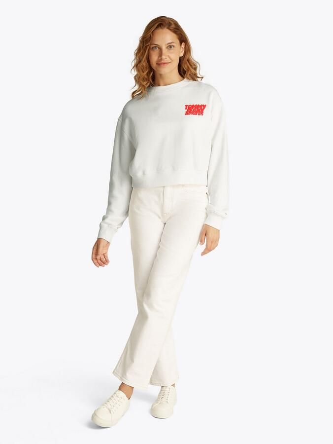 TOMMY JEANS Sweatshirt TJW RLX CRP TJ BUBBLE CREW met grote logoprint op de rug - Foto 3