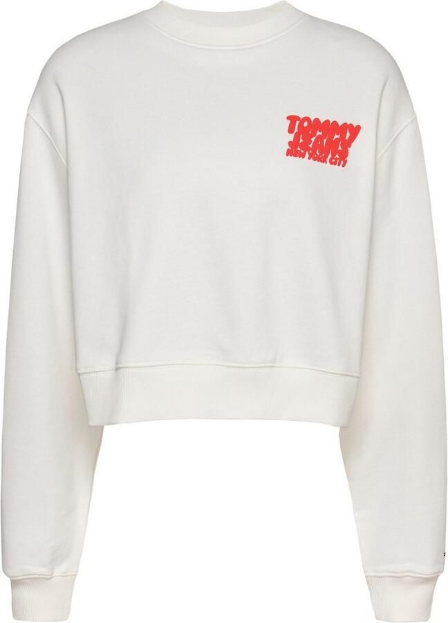 TOMMY JEANS Sweatshirt TJW RLX CRP TJ BUBBLE CREW met grote logoprint op de rug - Foto 6
