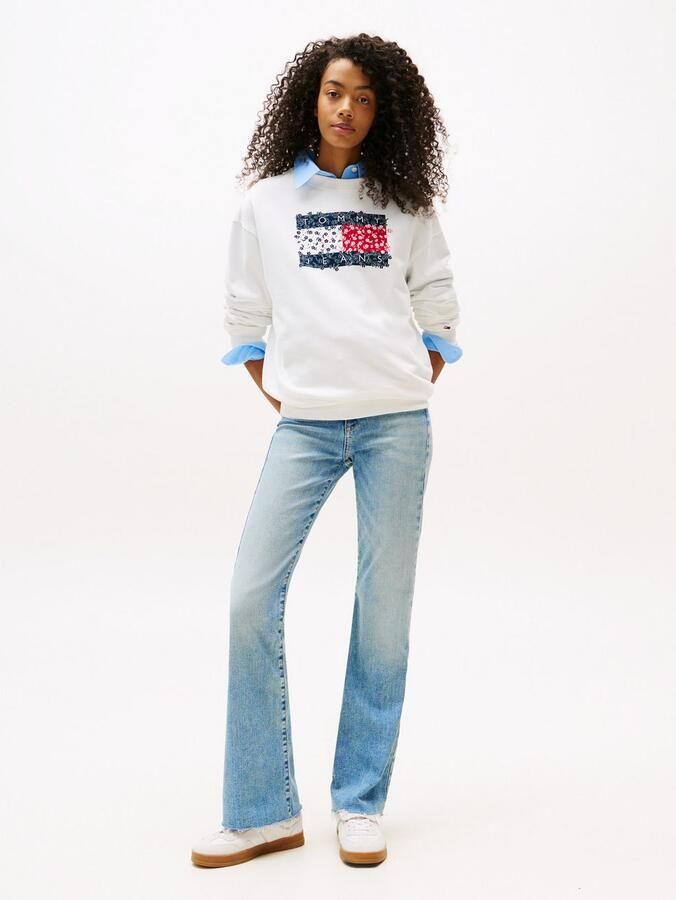 TOMMY JEANS Sweatshirt TJW RLX FLORAL FLAG CREW met bloemenprint en logovlag - Foto 4