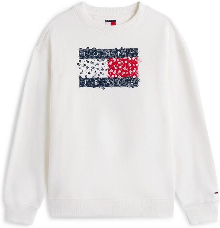 TOMMY JEANS Sweatshirt TJW RLX FLORAL FLAG CREW met bloemenprint en logovlag - Foto 3
