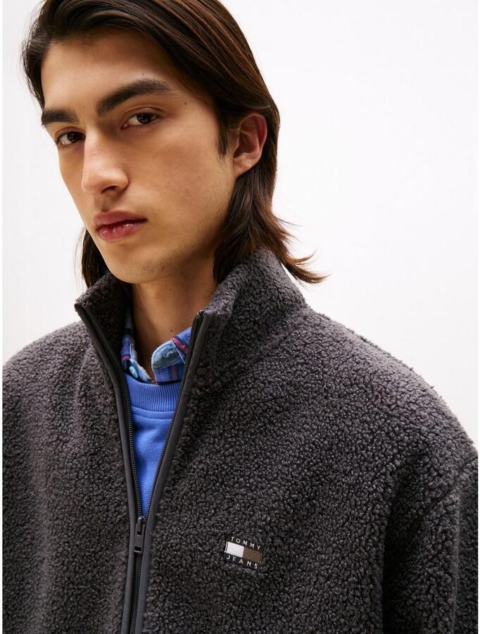 TOMMY JEANS Sweatvest BADGE TEDDY Relaxed fit teddy-fleece opstaande kraag - Foto 2