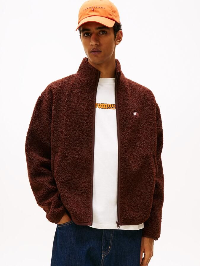 TOMMY JEANS Sweatvest BADGE TEDDY Relaxed fit teddy-fleece opstaande kraag - Foto 5