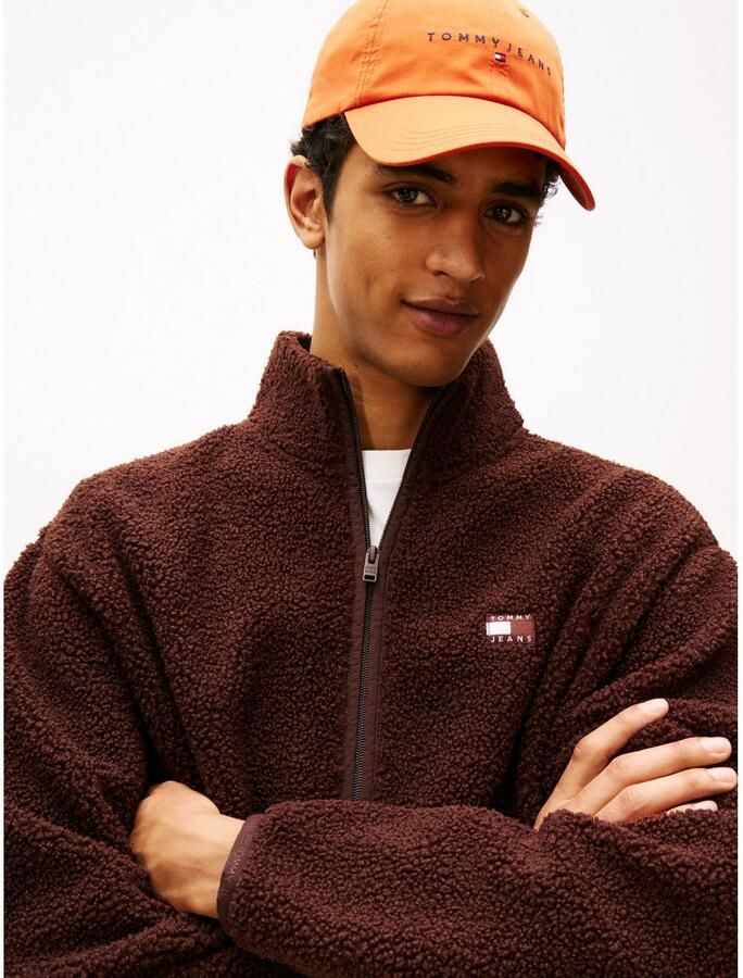 TOMMY JEANS Sweatvest BADGE TEDDY Relaxed fit teddy-fleece opstaande kraag