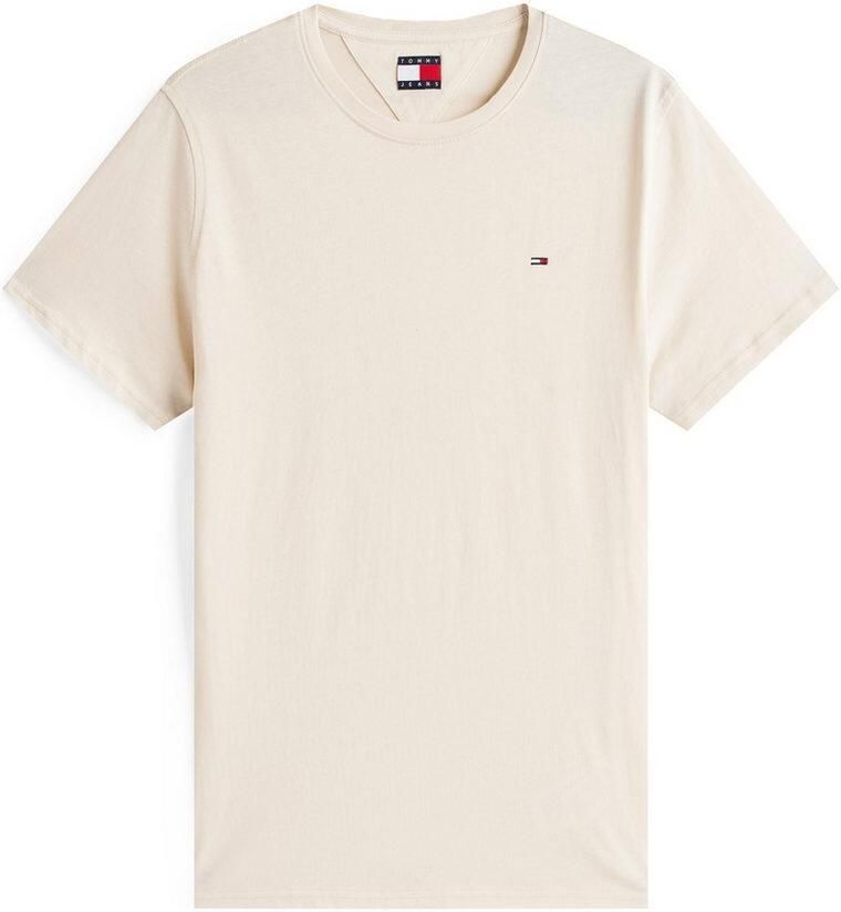 TOMMY JEANS T-shirt TJM ESSENTIAL SOLID TEE met ronde hals en subtiele logo-vlag