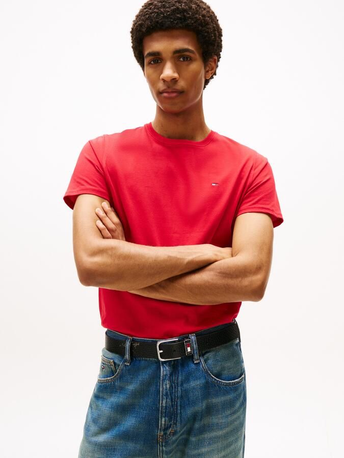 TOMMY JEANS T-shirt TJM ESSENTIAL SOLID TEE met ronde hals en subtiele logo-vlag - Foto 5