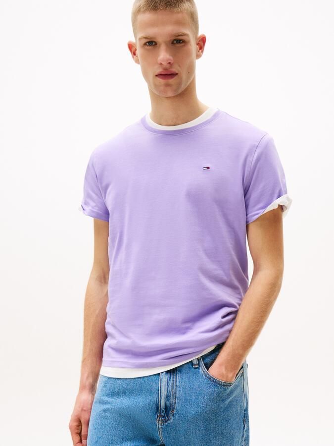 TOMMY JEANS T-shirt TJM ESSENTIAL SOLID TEE met ronde hals en subtiele logo-vlag - Foto 4