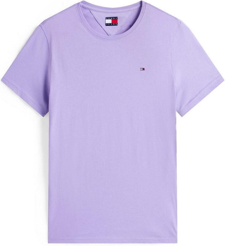 TOMMY JEANS T-shirt TJM ESSENTIAL SOLID TEE met ronde hals en subtiele logo-vlag