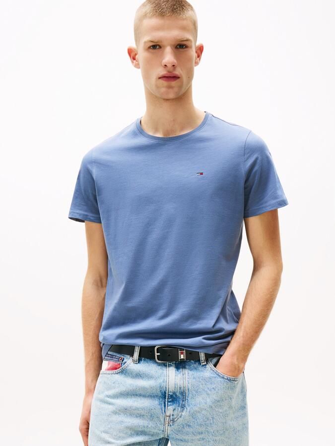 TOMMY JEANS T-shirt TJM ESSENTIAL SOLID TEE met ronde hals en subtiele logo-vlag - Foto 4