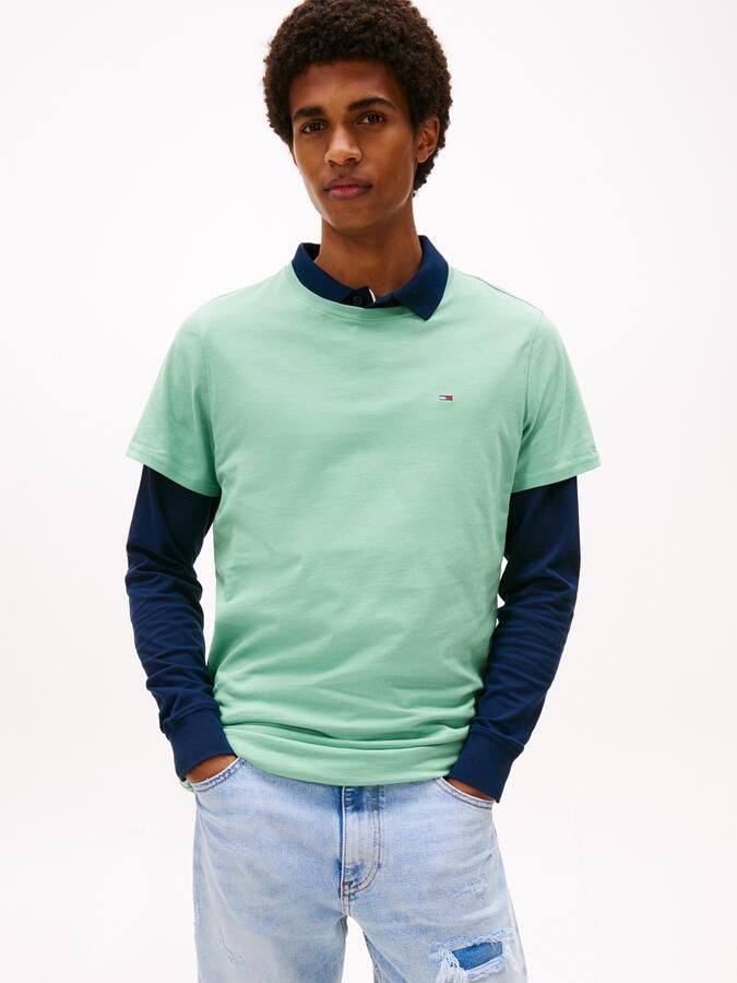 TOMMY JEANS T-shirt TJM ESSENTIAL SOLID TEE met ronde hals en subtiele logo-vlag - Foto 5