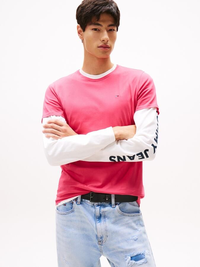 TOMMY JEANS T-shirt TJM ESSENTIAL SOLID TEE met ronde hals en subtiele logo-vlag - Foto 5