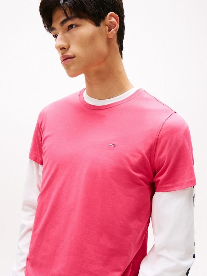 TOMMY JEANS T-shirt TJM ESSENTIAL SOLID TEE met ronde hals en subtiele logo-vlag - Foto 2