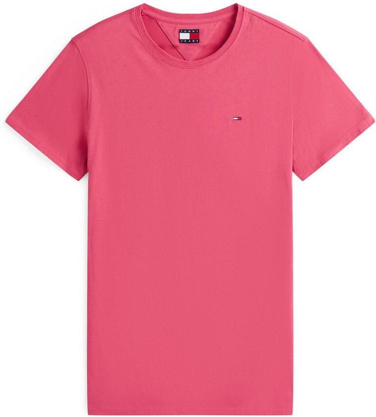 TOMMY JEANS T-shirt TJM ESSENTIAL SOLID TEE met ronde hals en subtiele logo-vlag