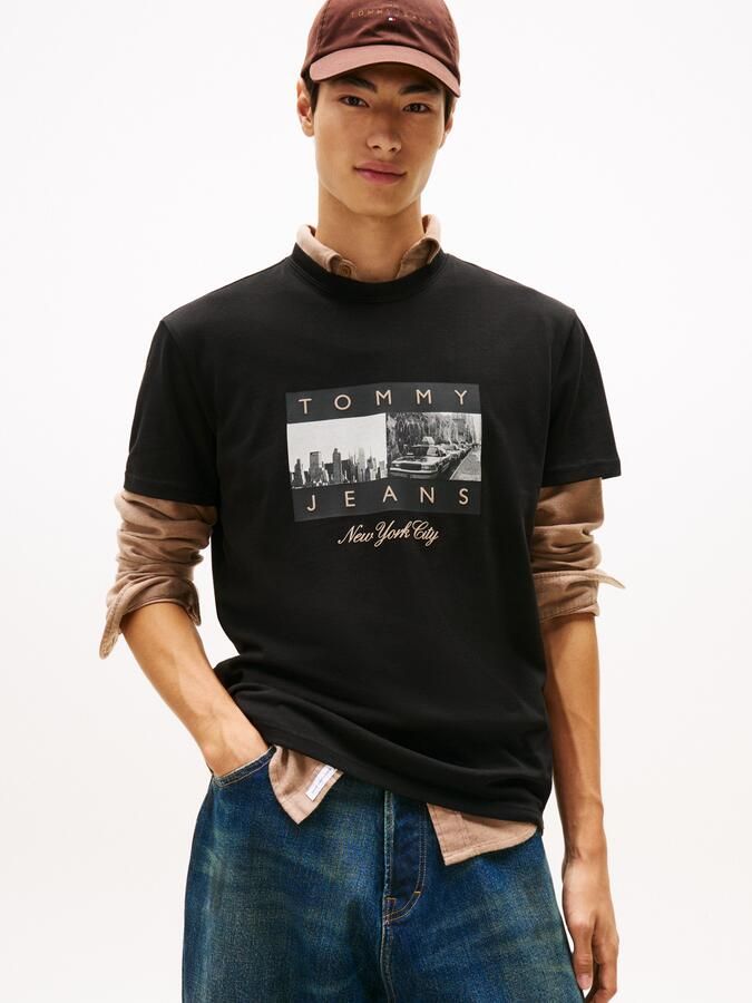 TOMMY JEANS T-shirt TJM PHOTO FLAG Jersey met fotoprint regular fit ronde hals - Foto 5