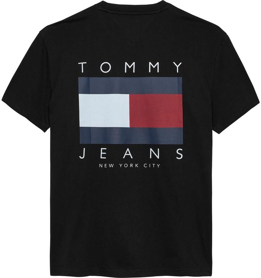 TOMMY JEANS Heren Polo's & T-shirts Tjm Reg Flag Graph Bckorint T Ext Zwart - Foto 6
