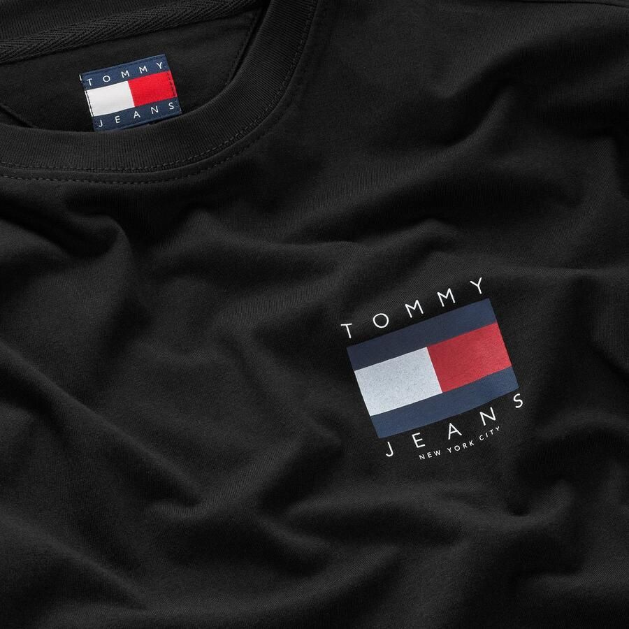 TOMMY JEANS Heren Polo's & T-shirts Tjm Reg Flag Graph Bckorint T Ext Zwart - Foto 5