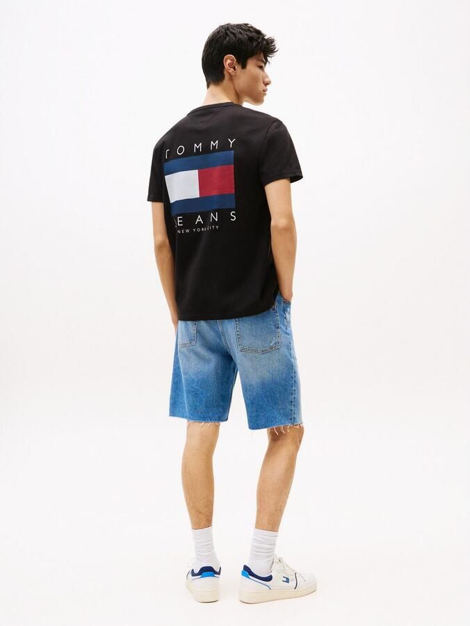 TOMMY JEANS Heren Polo's & T-shirts Tjm Reg Flag Graph Bckorint T Ext Zwart - Foto 10