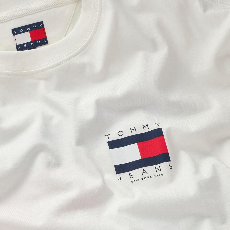 TOMMY JEANS Heren Polo's & T-shirts Tjm Reg Flag Graph Bckorint T Ext Ecru - Foto 5