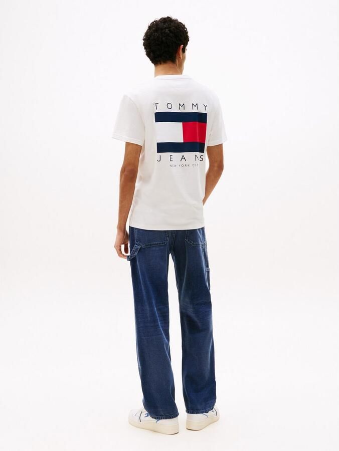 TOMMY JEANS Heren Polo's & T-shirts Tjm Reg Flag Graph Bckorint T Ext Ecru - Foto 10