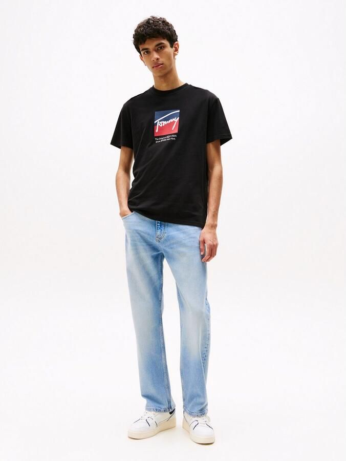 Tommy Jeans T-shirt Korte Mouw Graphic Print Signature Logo T-Shirt Black - Foto 2