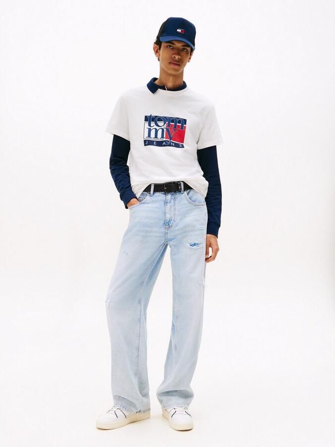 TOMMY JEANS T-shirt TJM RWB FLAG TEE EXT Slim fit met ronde hals - Foto 3