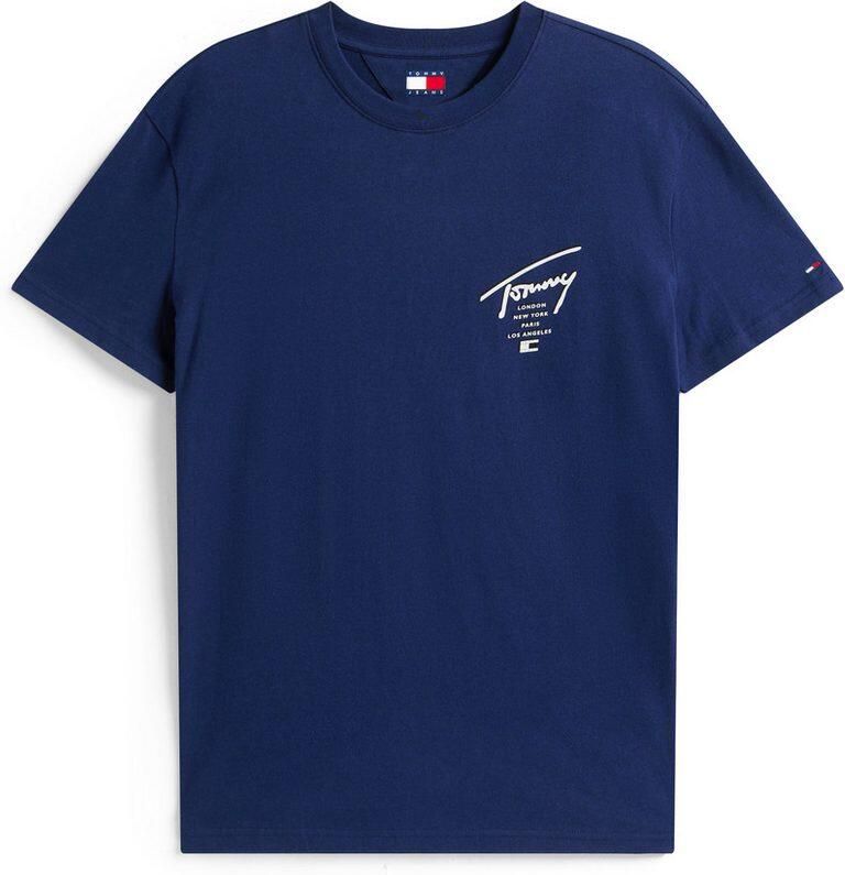 TOMMY JEANS T-shirt TJM SIGN CITY TEE EXT Ronde hals regular fit grote rugprint