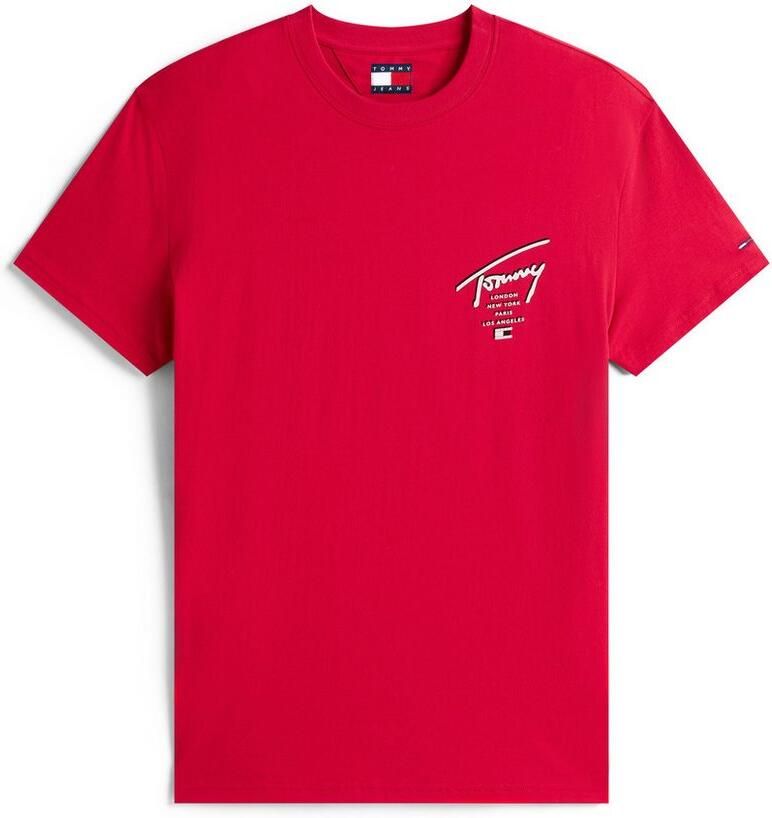 TOMMY JEANS T-shirt TJM SIGN CITY TEE EXT Ronde hals regular fit grote rugprint