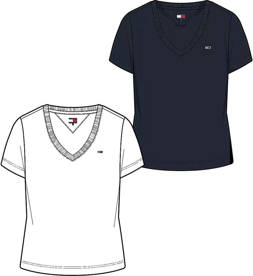 TOMMY JEANS T-shirt TJW 2PACK V-NECK TEE (set 2-delig 2 stuks)