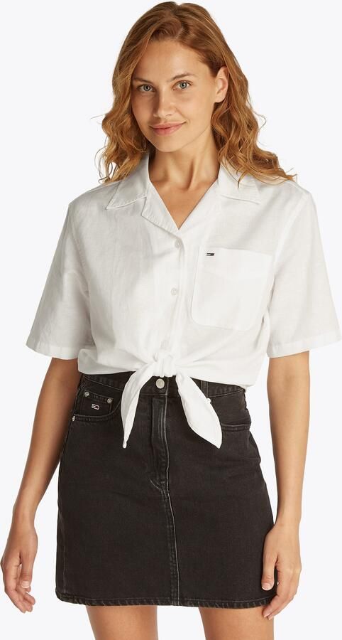 TOMMY JEANS T-shirt TJW CRP LINEN SS SHIRT met borstzak logo-borduursel - Foto 11