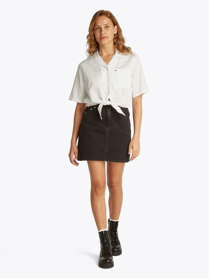 TOMMY JEANS T-shirt TJW CRP LINEN SS SHIRT met borstzak logo-borduursel - Foto 9