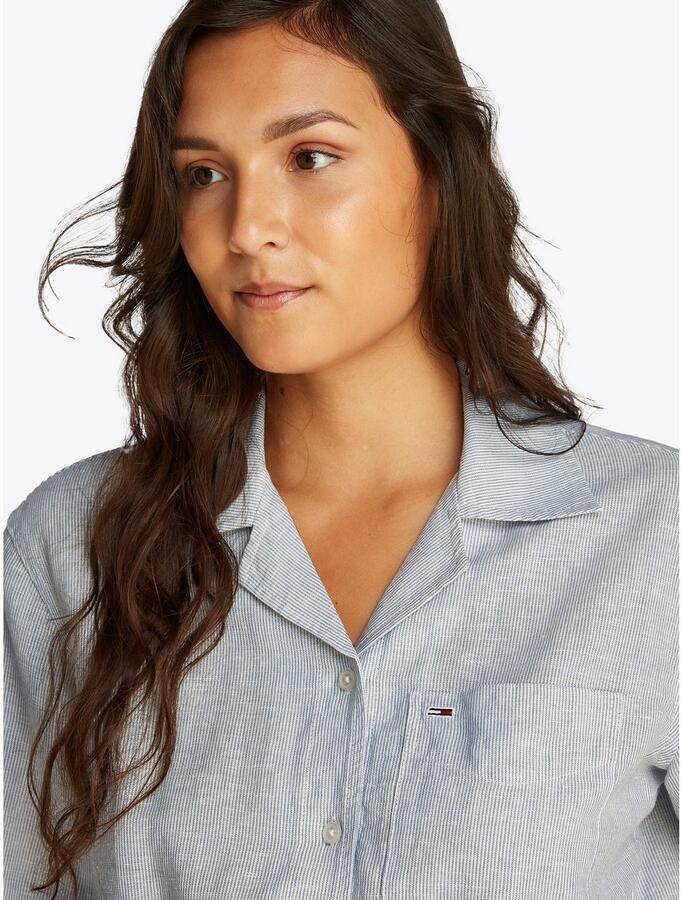 TOMMY JEANS T-shirt TJW CRP LINEN SS SHIRT met borstzak logo-borduursel - Foto 2