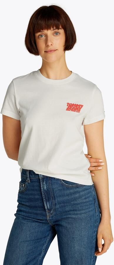 Tommy Jeans Regular fit T-shirt van puur katoen model 'BUBBLE' - Foto 7