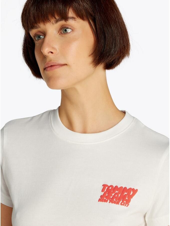 Tommy Jeans Regular fit T-shirt van puur katoen model 'BUBBLE' - Foto 4